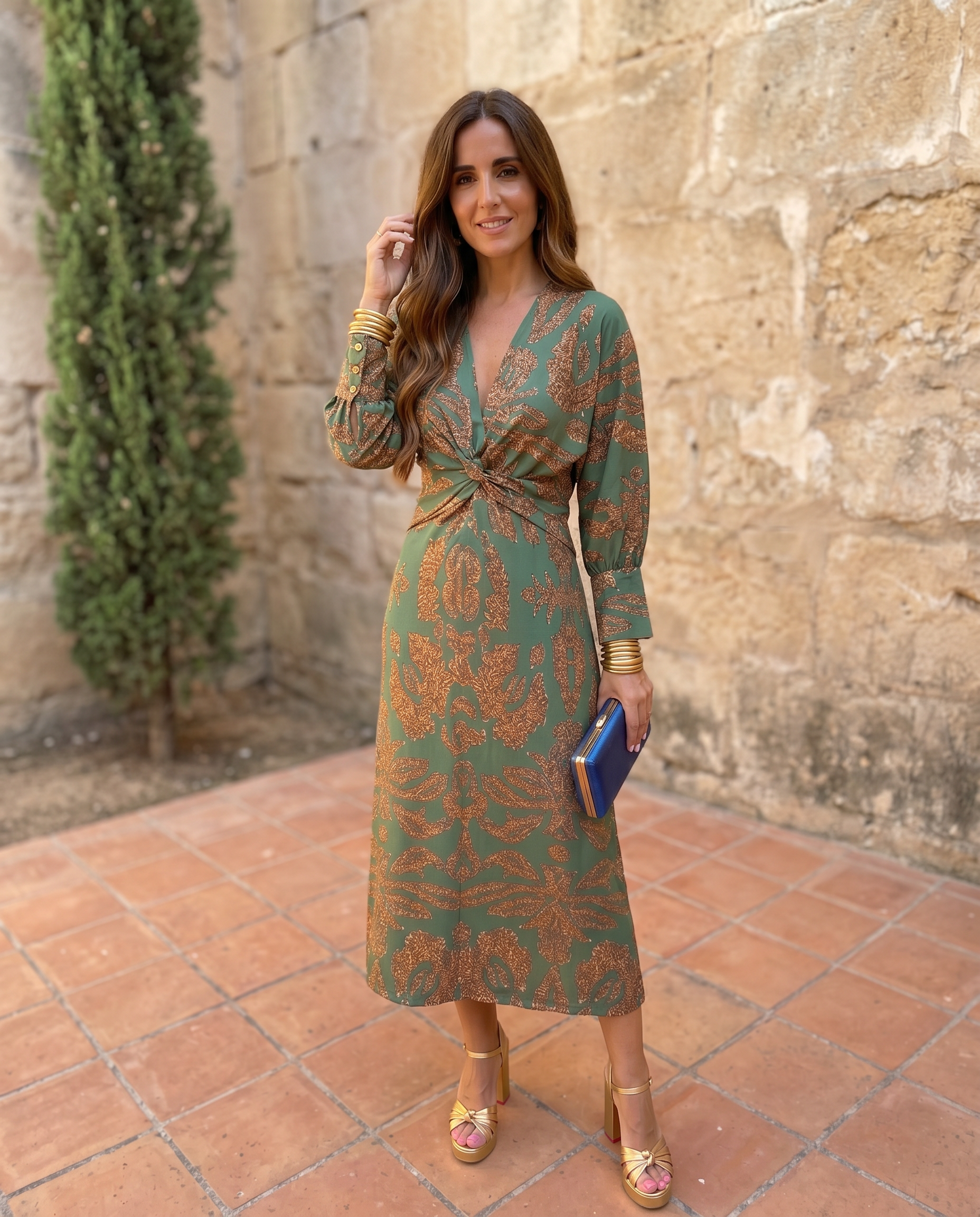 Silvia™ | Vestido midi con estampado