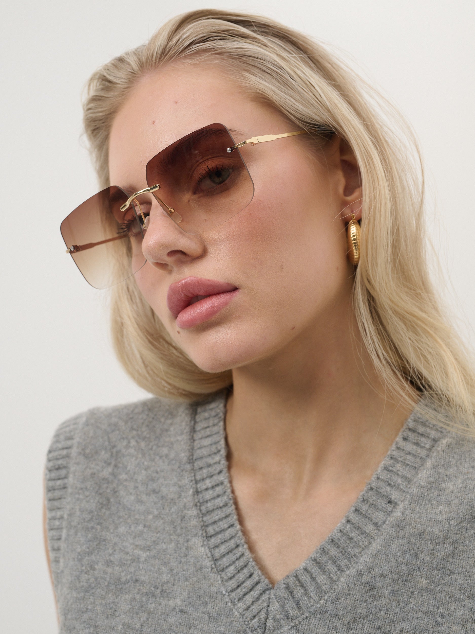 Milan Rimless Square Sunglasses