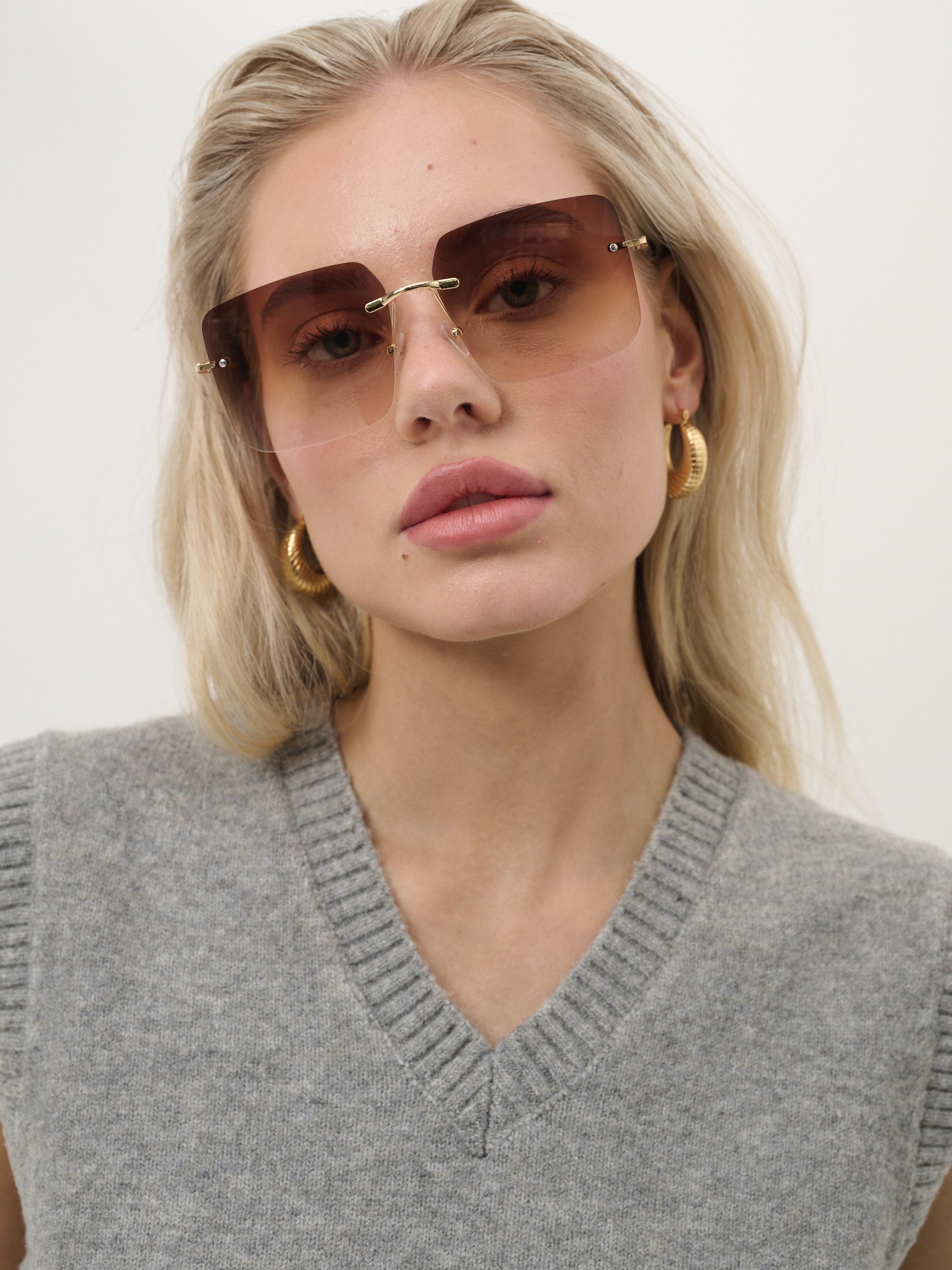 Milan Rimless Square Sunglasses