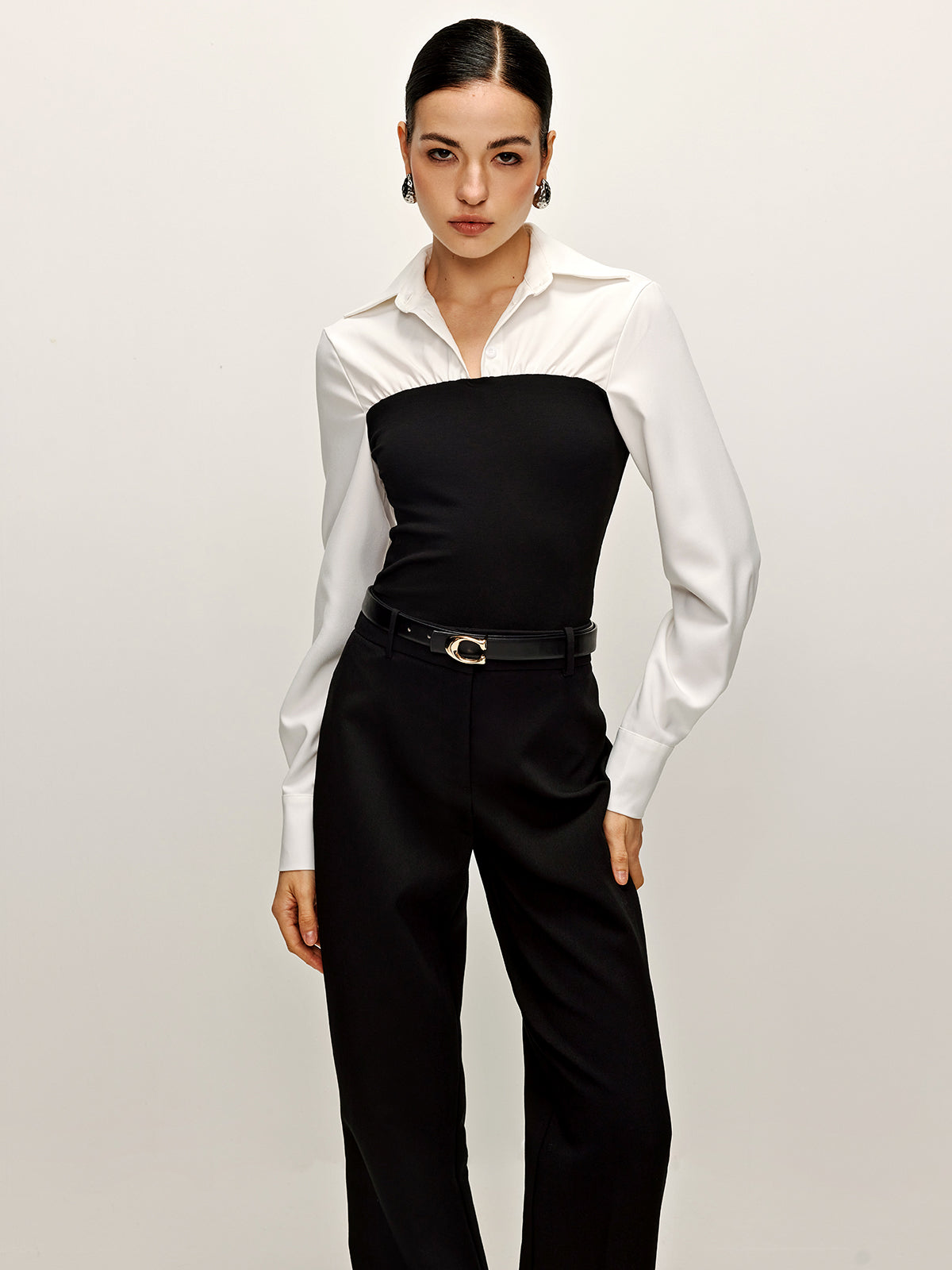 Structured Two-Tone Shirt