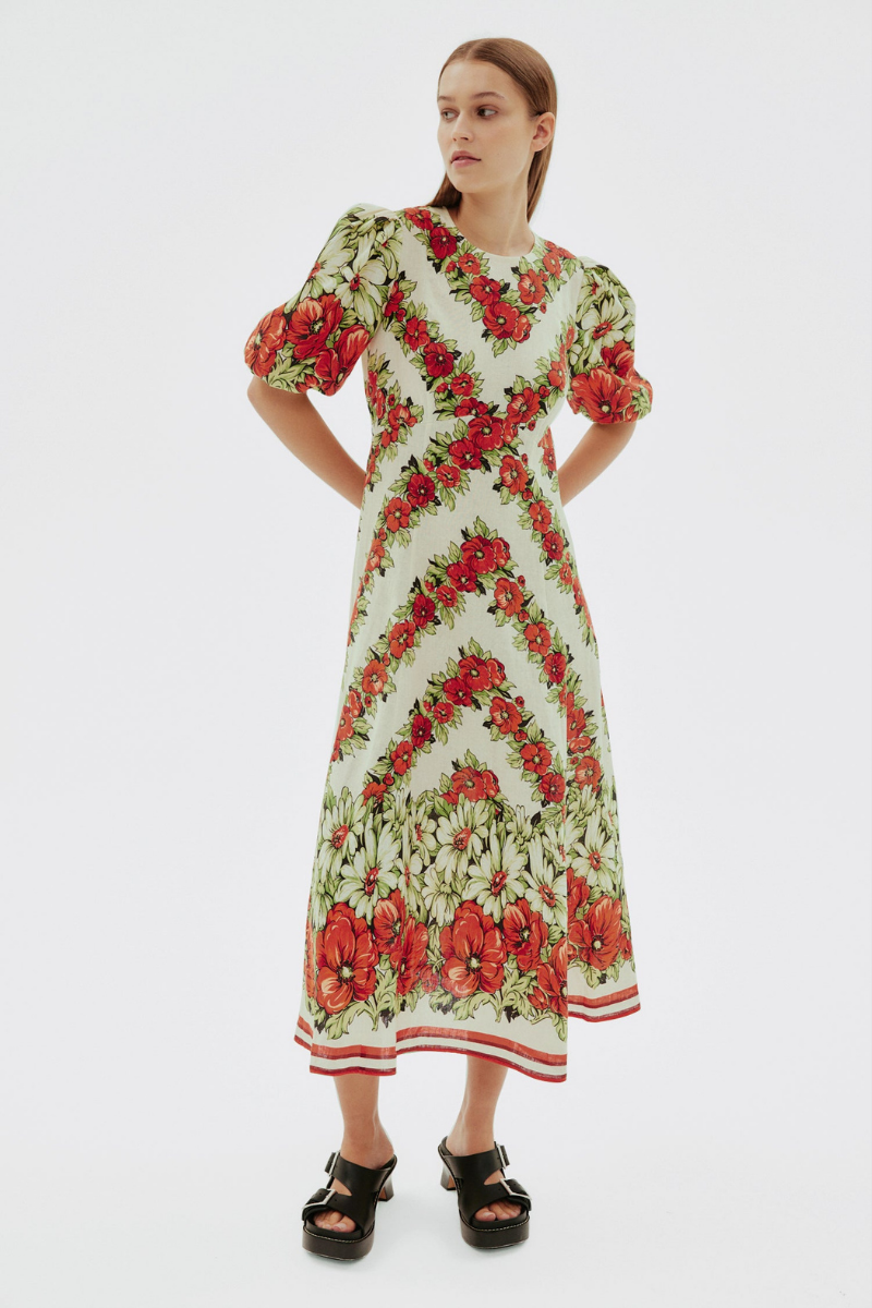 Seraphine Floral Puff Sleeve Maxi Dress