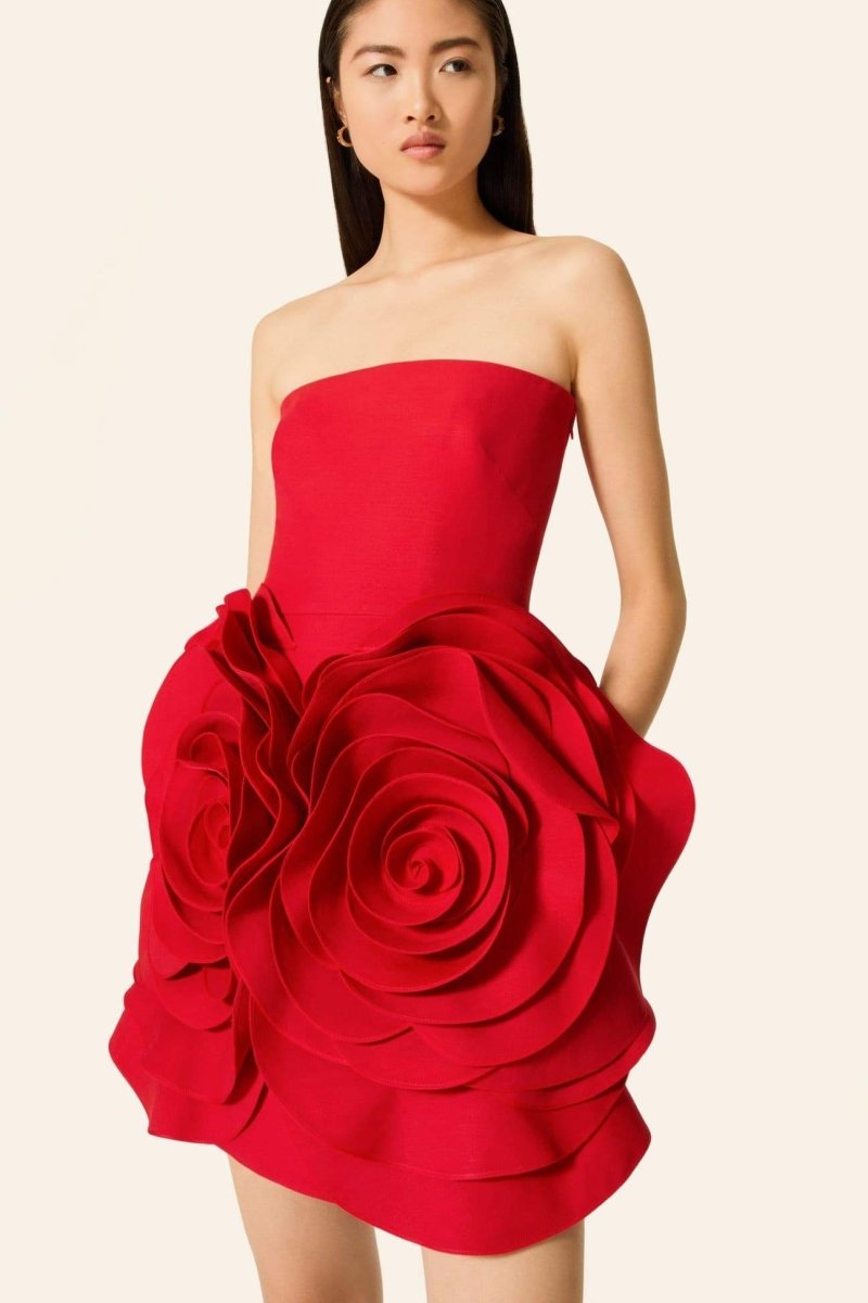 Renata Strapless Rose Mini Dress