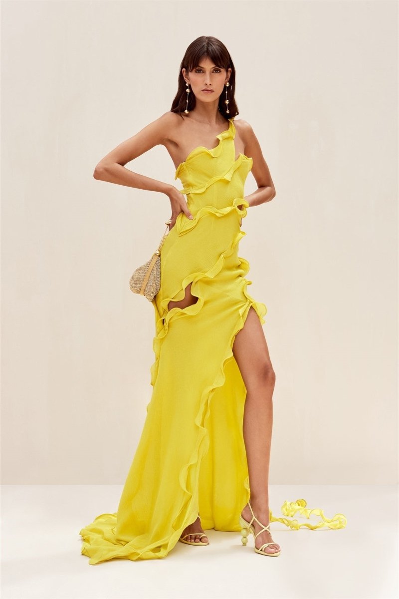 Emilienne Ruffled One-Shoulder Maxi Dress