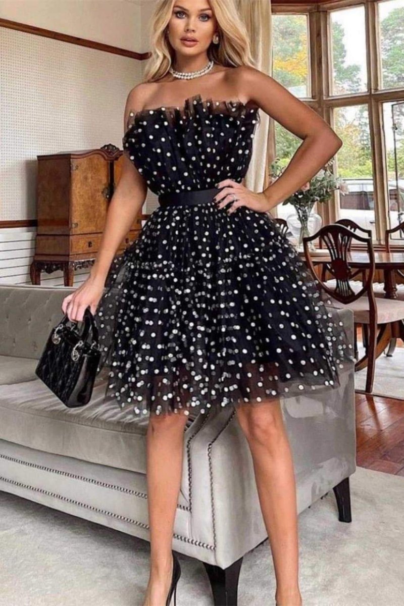 Yasmina Polka Dot Tulle Mini Dress