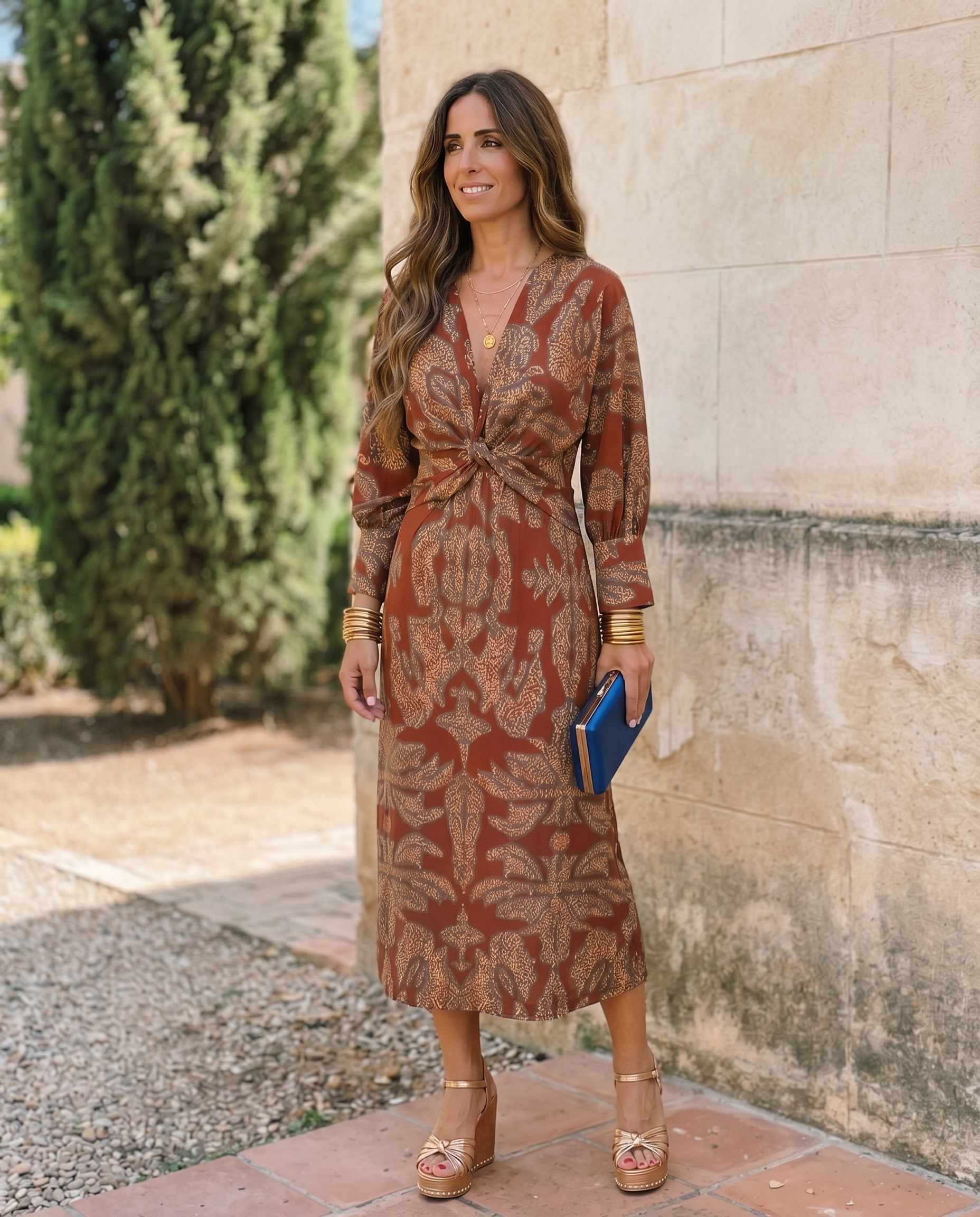 Silvia™ | Vestido midi con estampado